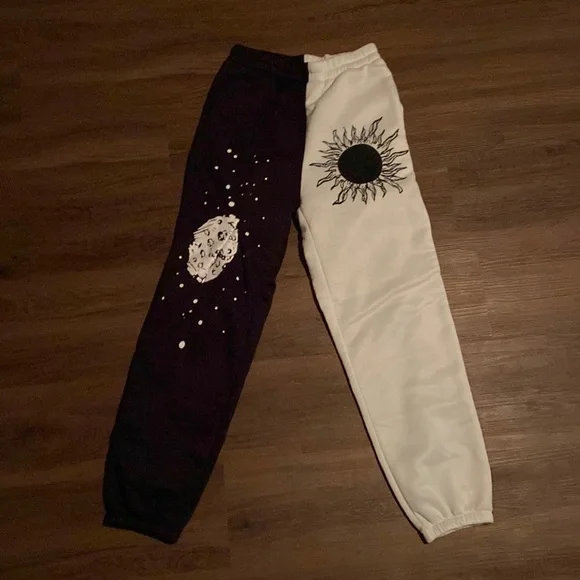 black and white sweatpants from shein, medium